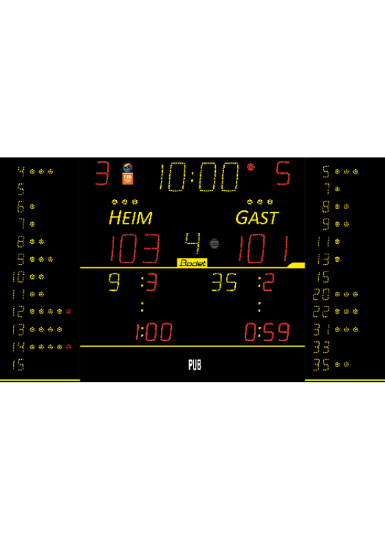 Sportergebnisanzeige f&uuml;r Innen K-BT8NT325-F10 ALPHA
